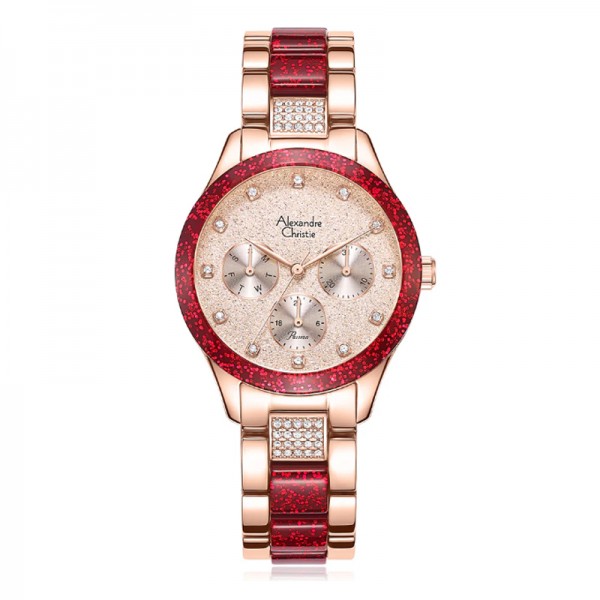 Alexandre Christie AC 2A93 Rosegold Red Acrylic BFBRGLNRE